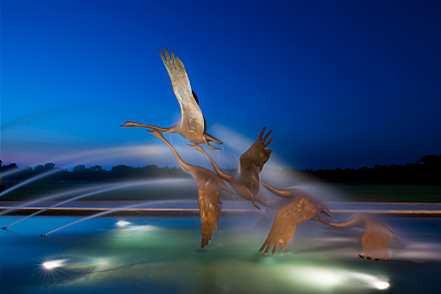 swan bronze at armstrong auditorium in edmond, ok